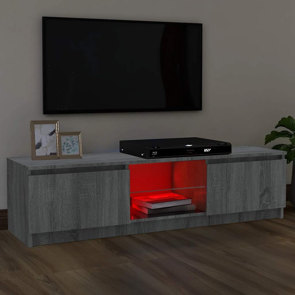 vidaXL Szafka pod TV z LED, szary dąb sonoma, 120x30x36 cm