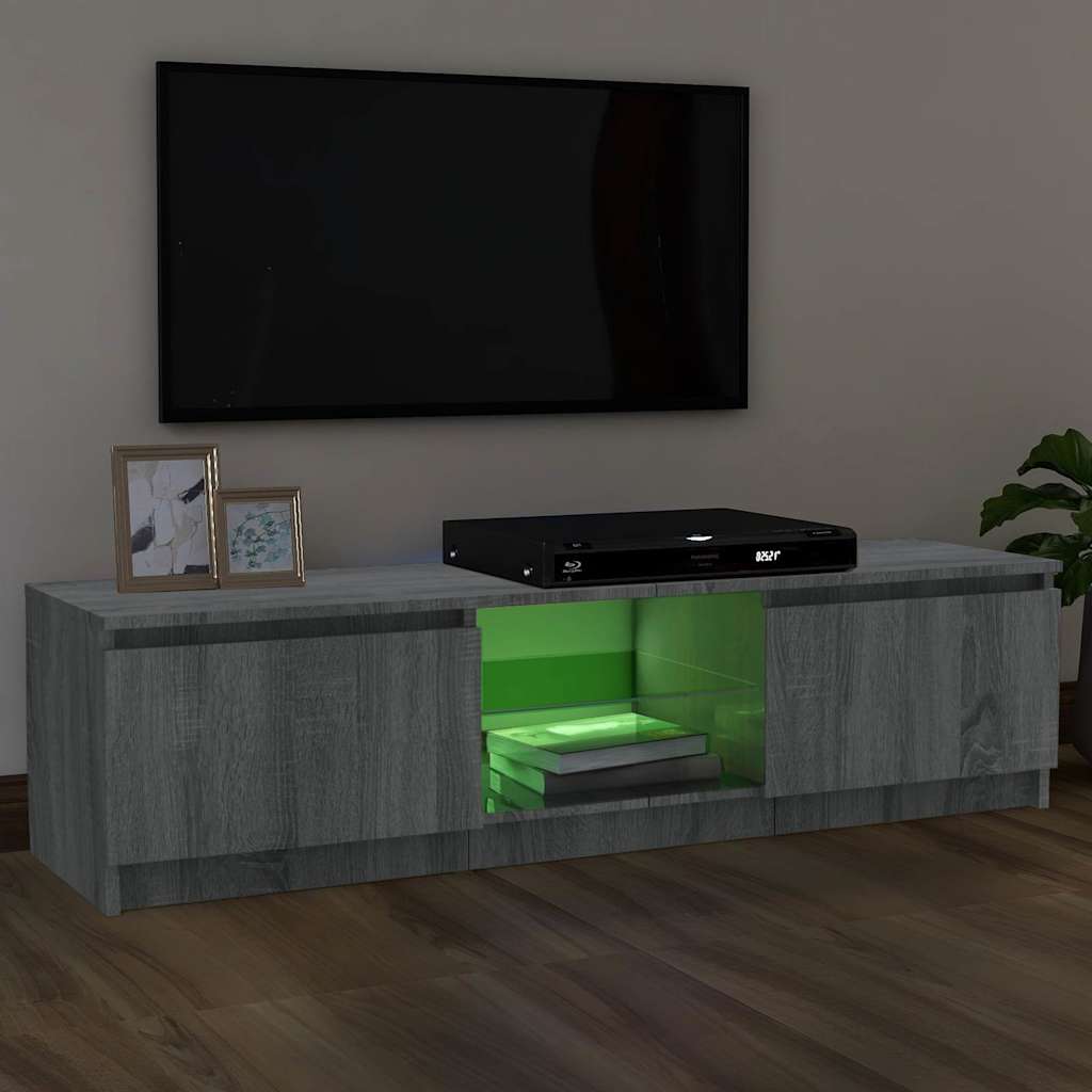 vidaXL Szafka pod TV z LED, szary dąb sonoma, 120x30x36 cm