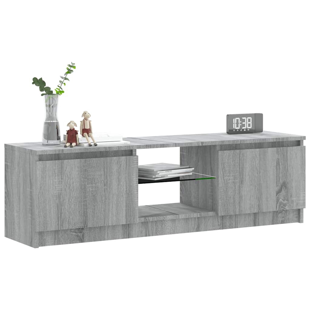 vidaXL Szafka pod TV z LED, szary dąb sonoma, 120x30x36 cm