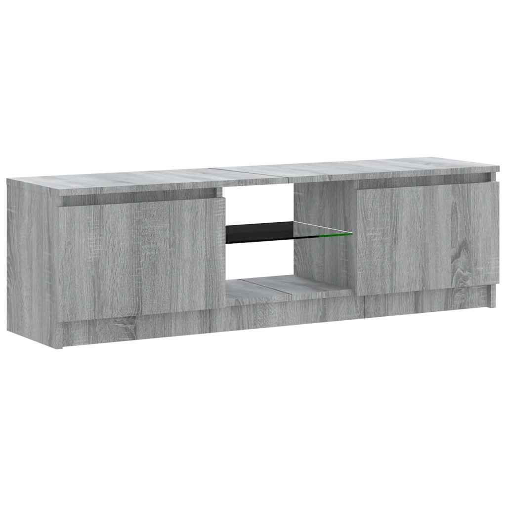 vidaXL Szafka pod TV z LED, szary dąb sonoma, 120x30x36 cm