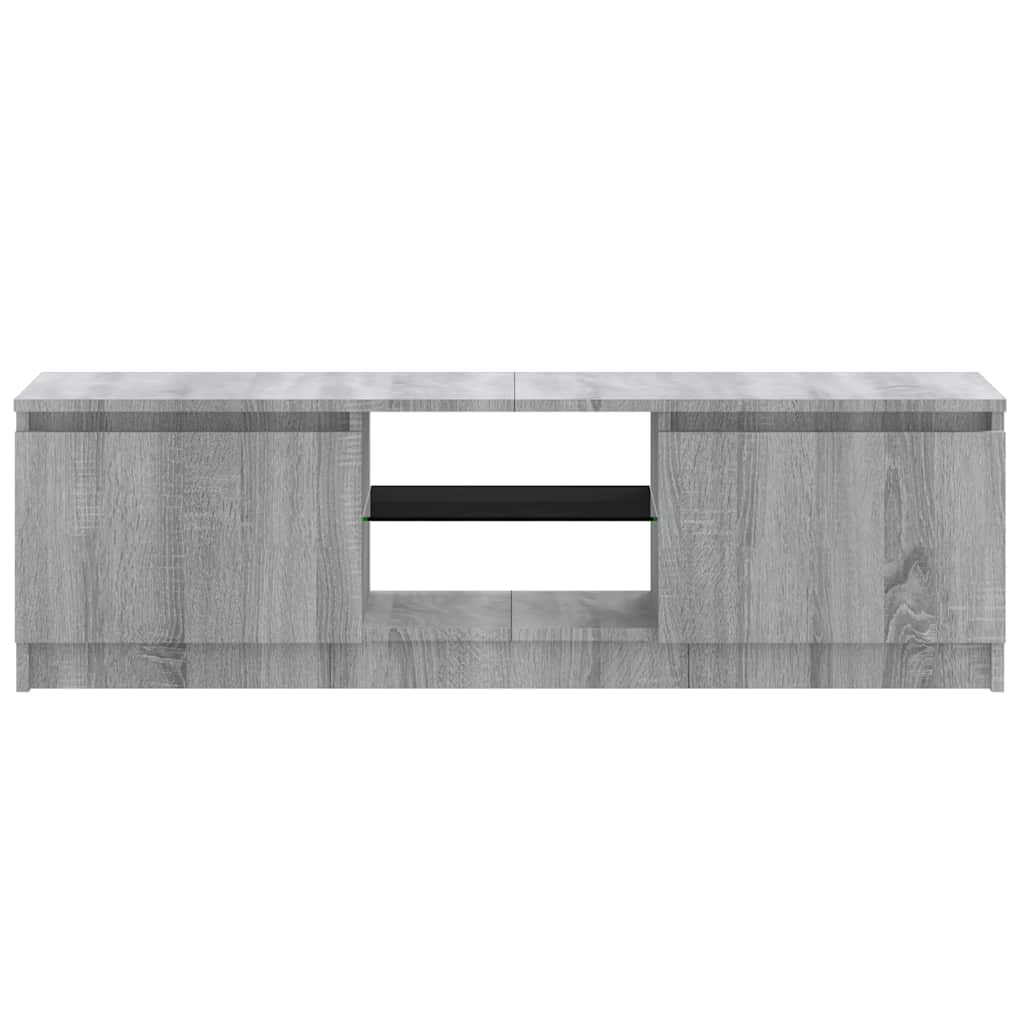 vidaXL Szafka pod TV z LED, szary dąb sonoma, 120x30x36 cm