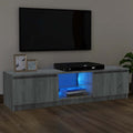 vidaXL Szafka pod TV z LED, szary dąb sonoma, 120x30x36 cm