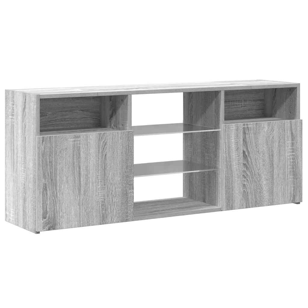 vidaXL Szafka TV z oświetleniem LED, szary dąb sonoma, 120x30x50 cm