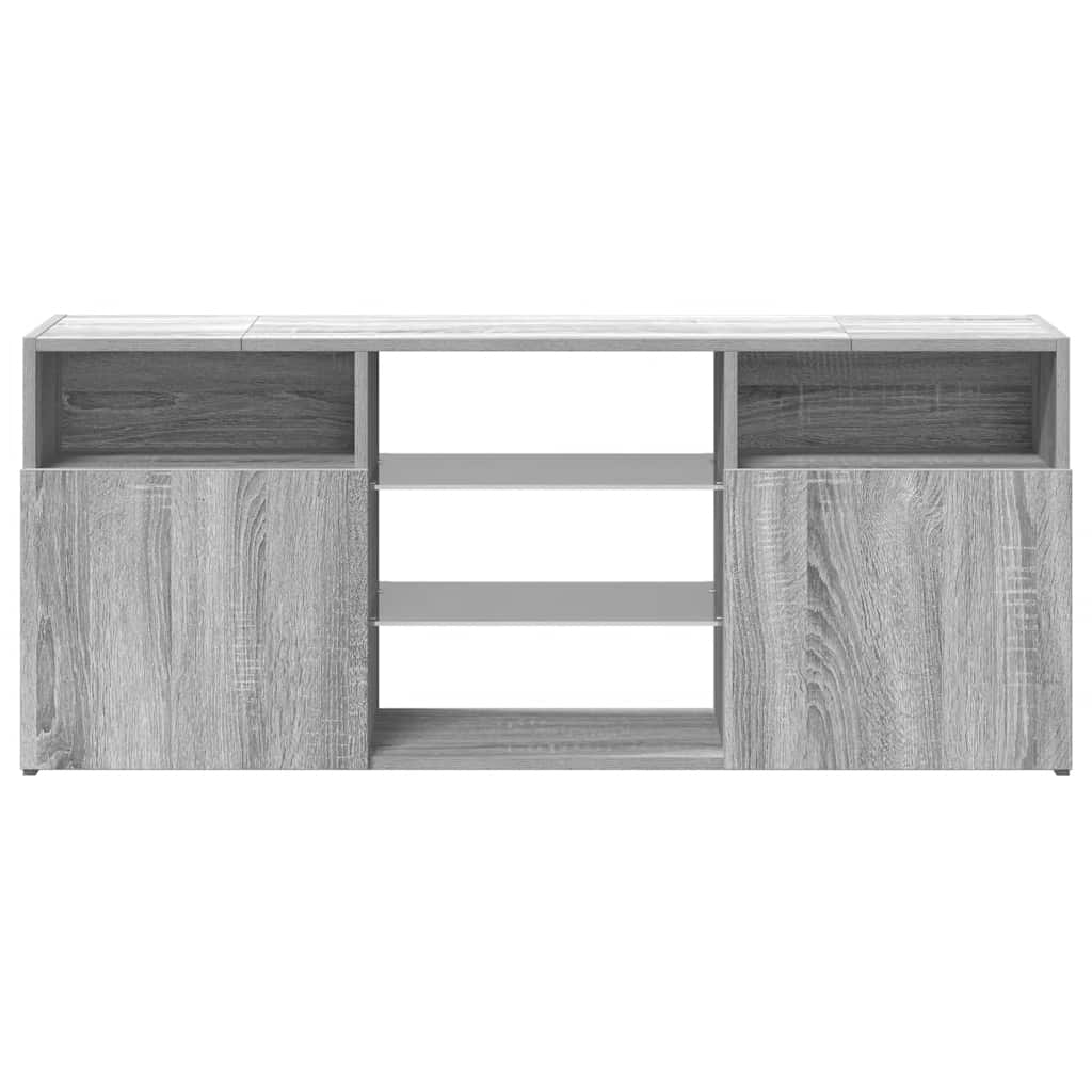 vidaXL Szafka TV z oświetleniem LED, szary dąb sonoma, 120x30x50 cm