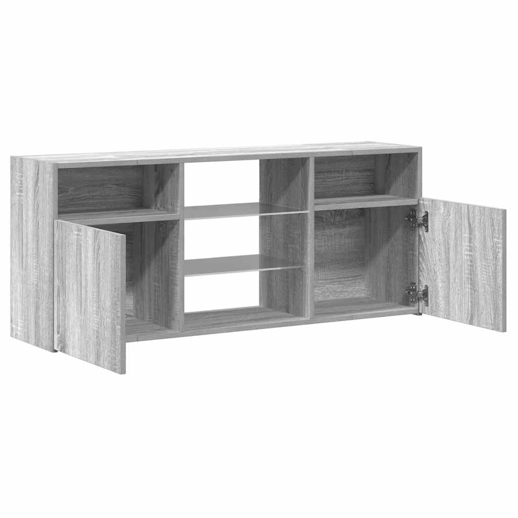vidaXL Szafka TV z oświetleniem LED, szary dąb sonoma, 120x30x50 cm