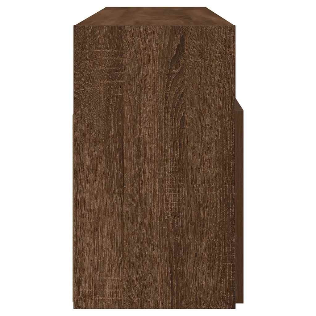 vidaXL Szafka TV z oświetleniem LED, brązowy dąb, 120x30x50 cm