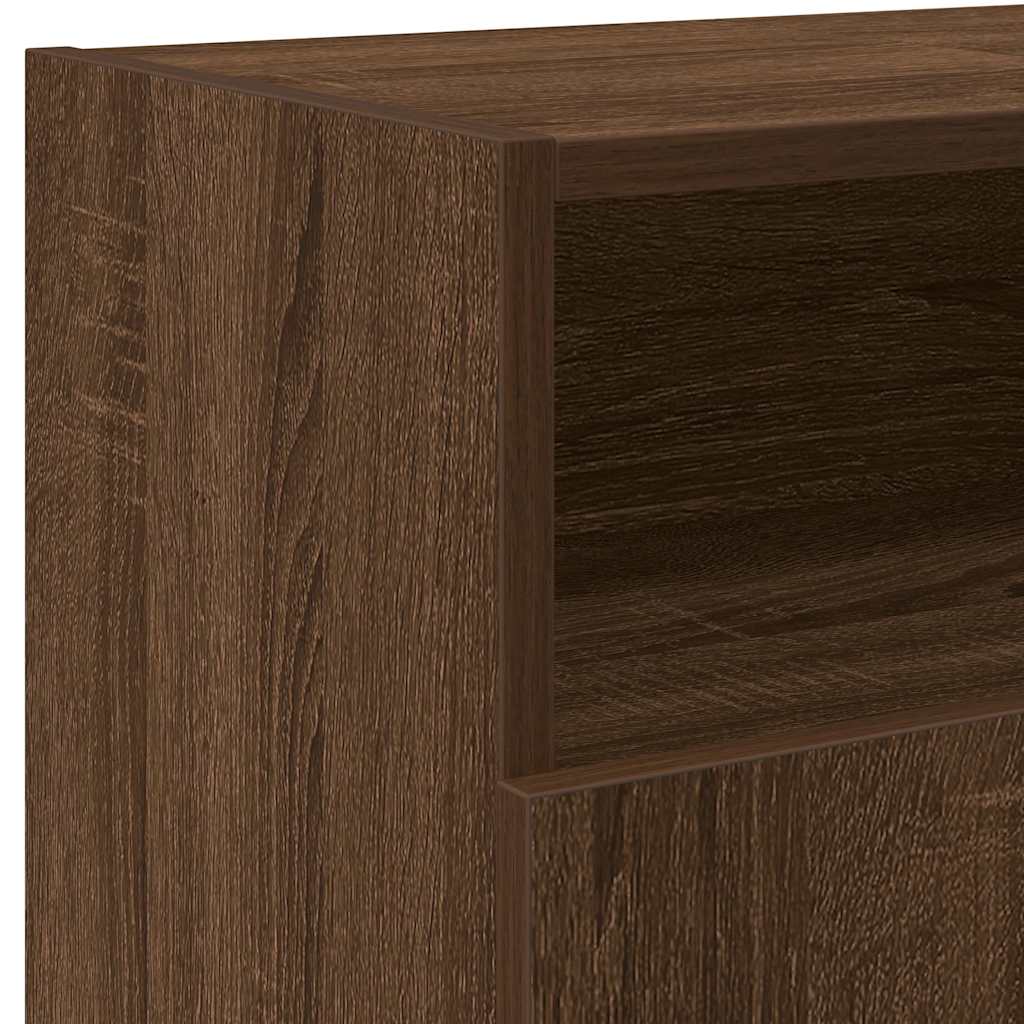 vidaXL Szafka TV z oświetleniem LED, brązowy dąb, 120x30x50 cm