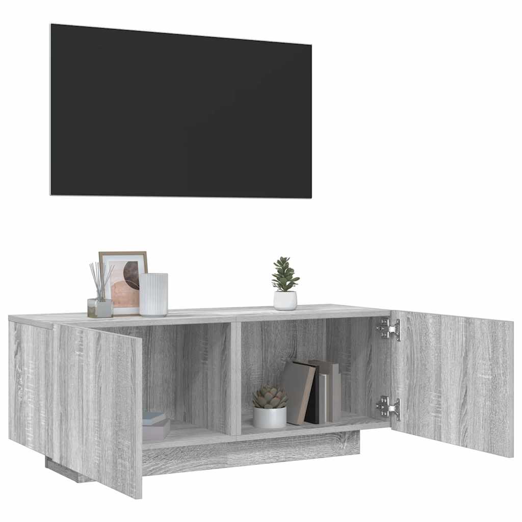 vidaXL Szafka pod telewizor, szary dąb sonoma, 100x35x40 cm