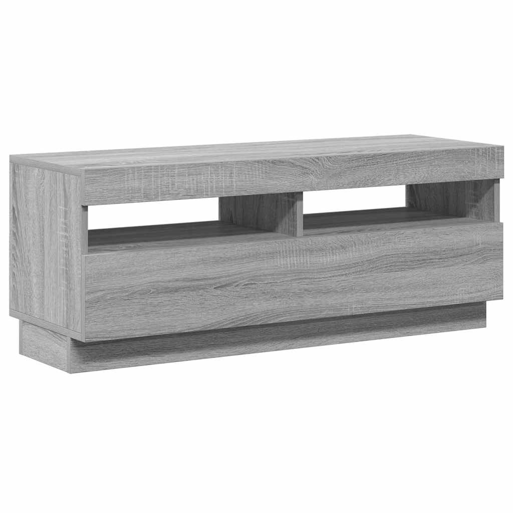 vidaXL Szafka pod TV z oświetleniem LED szary dąb sonoma, 100x35x40 cm