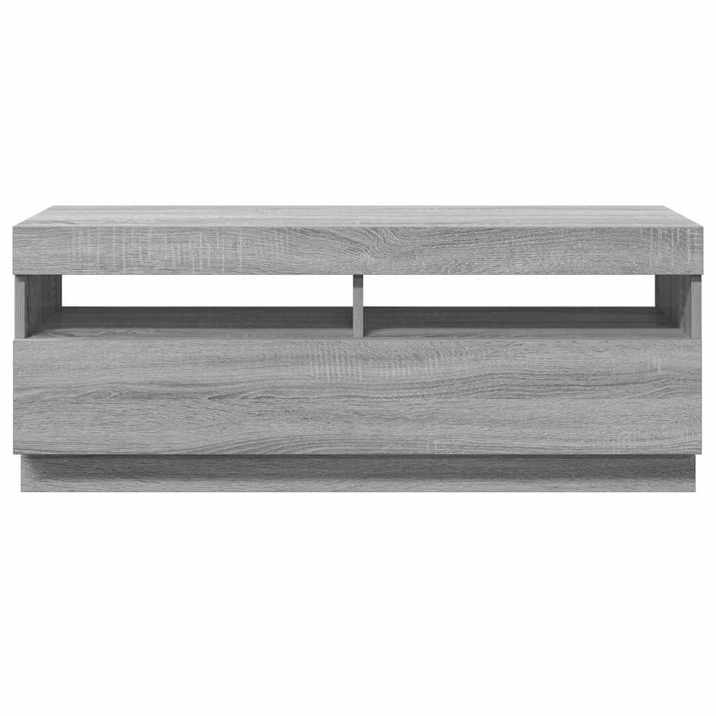 vidaXL Szafka pod TV z oświetleniem LED szary dąb sonoma, 100x35x40 cm