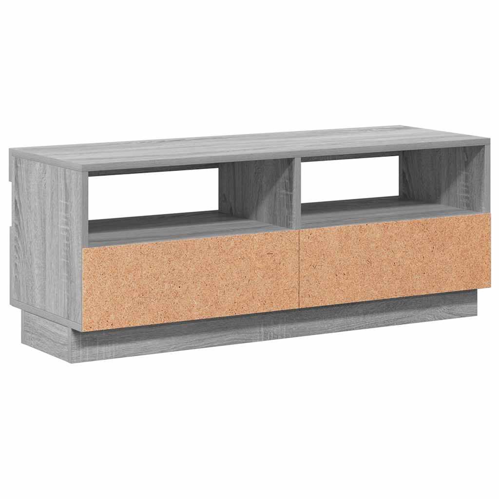 vidaXL Szafka pod TV z oświetleniem LED szary dąb sonoma, 100x35x40 cm