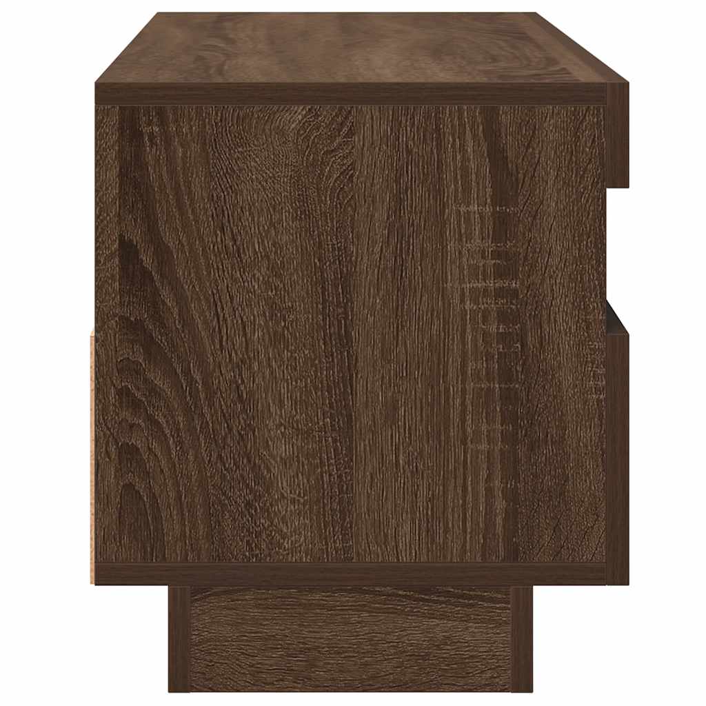 vidaXL Szafka pod TV z oświetleniem LED, brązowy dąb, 100x35x40 cm