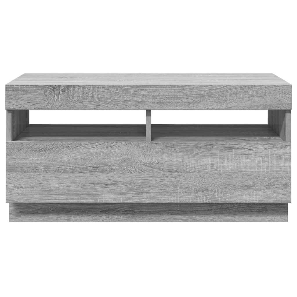 vidaXL Szafka pod TV z oświetleniem LED, szary dąb sonoma, 80x35x40 cm