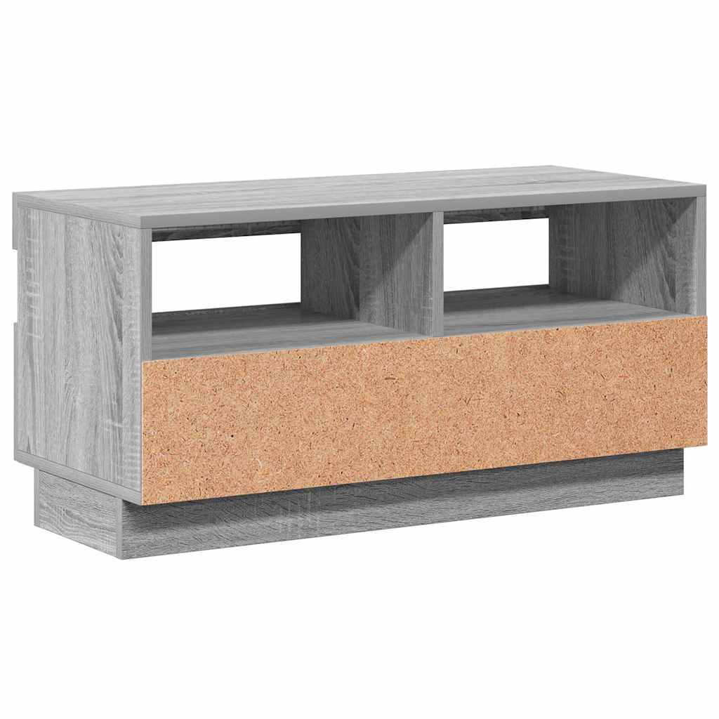 vidaXL Szafka pod TV z oświetleniem LED, szary dąb sonoma, 80x35x40 cm