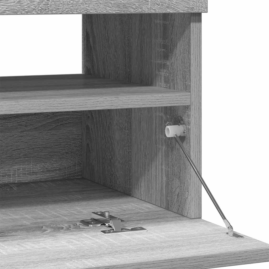 vidaXL Szafka pod TV z oświetleniem LED, szary dąb sonoma, 80x35x40 cm