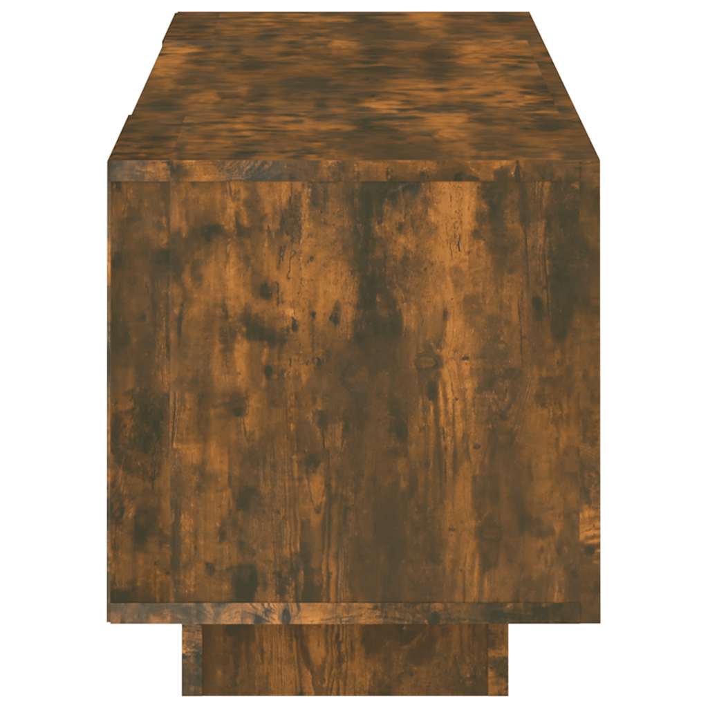 vidaXL Szafka pod TV z oświetleniem LED, przydymiony dąb, 160x35x40 cm