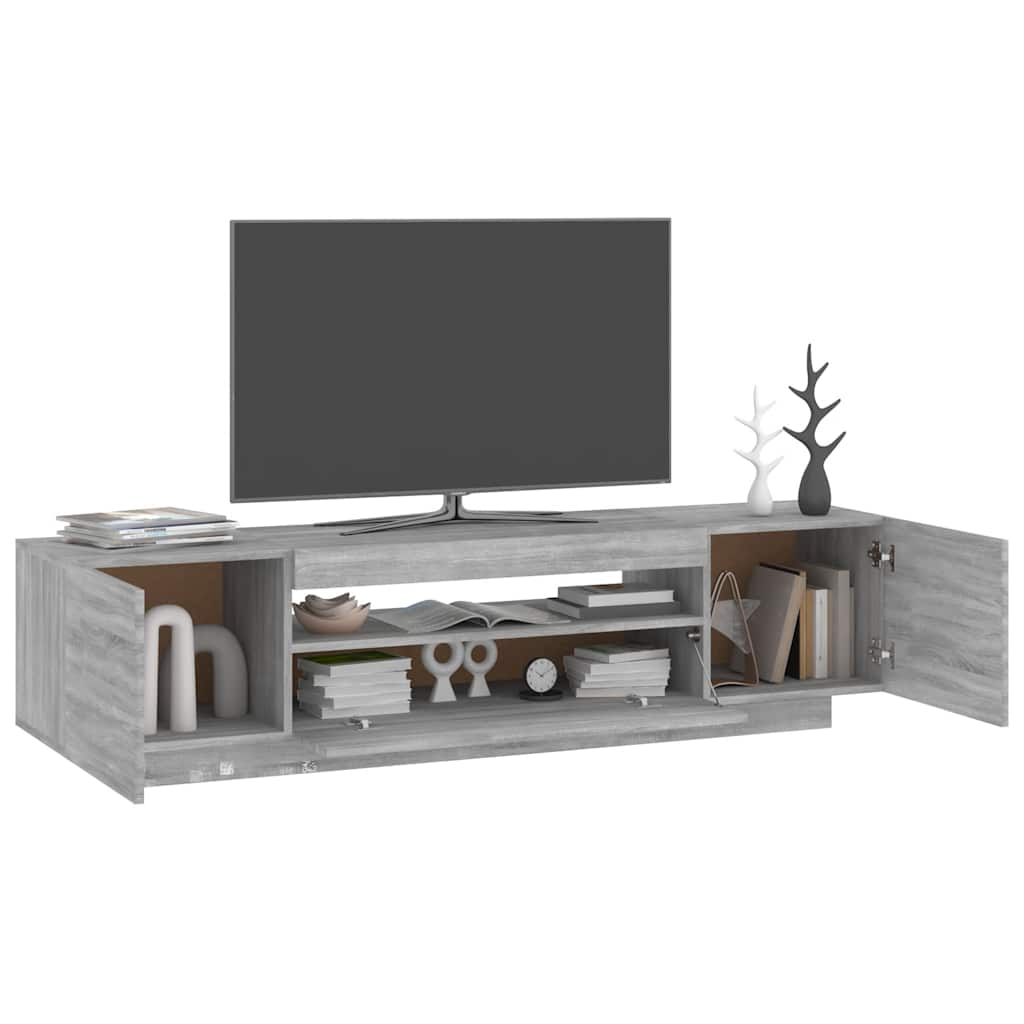 vidaXL Szafka TV z oświetleniem LED, szary dąb sonoma, 160x35x40 cm