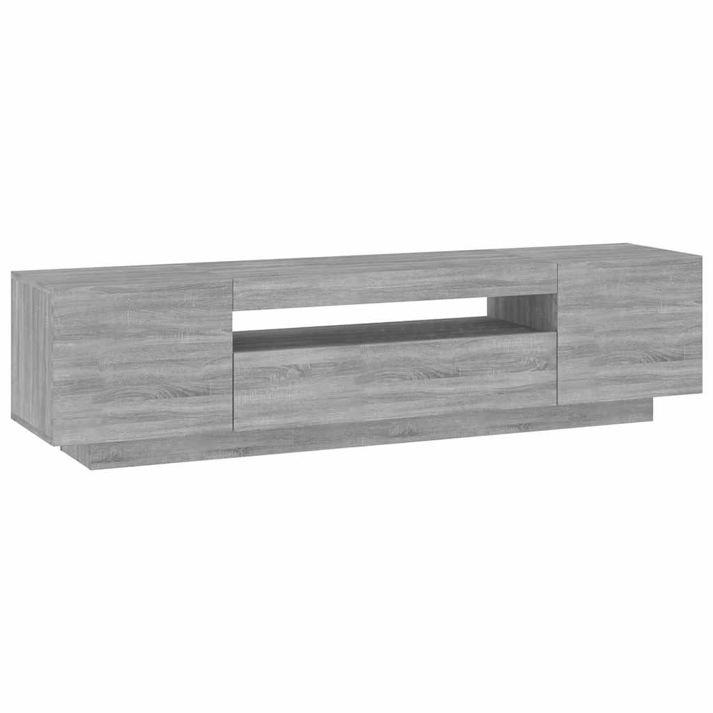 vidaXL Szafka TV z oświetleniem LED, szary dąb sonoma, 160x35x40 cm