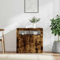 vidaXL Szafka z oświetleniem LED, przydymiony dąb, 80x35x75 cm