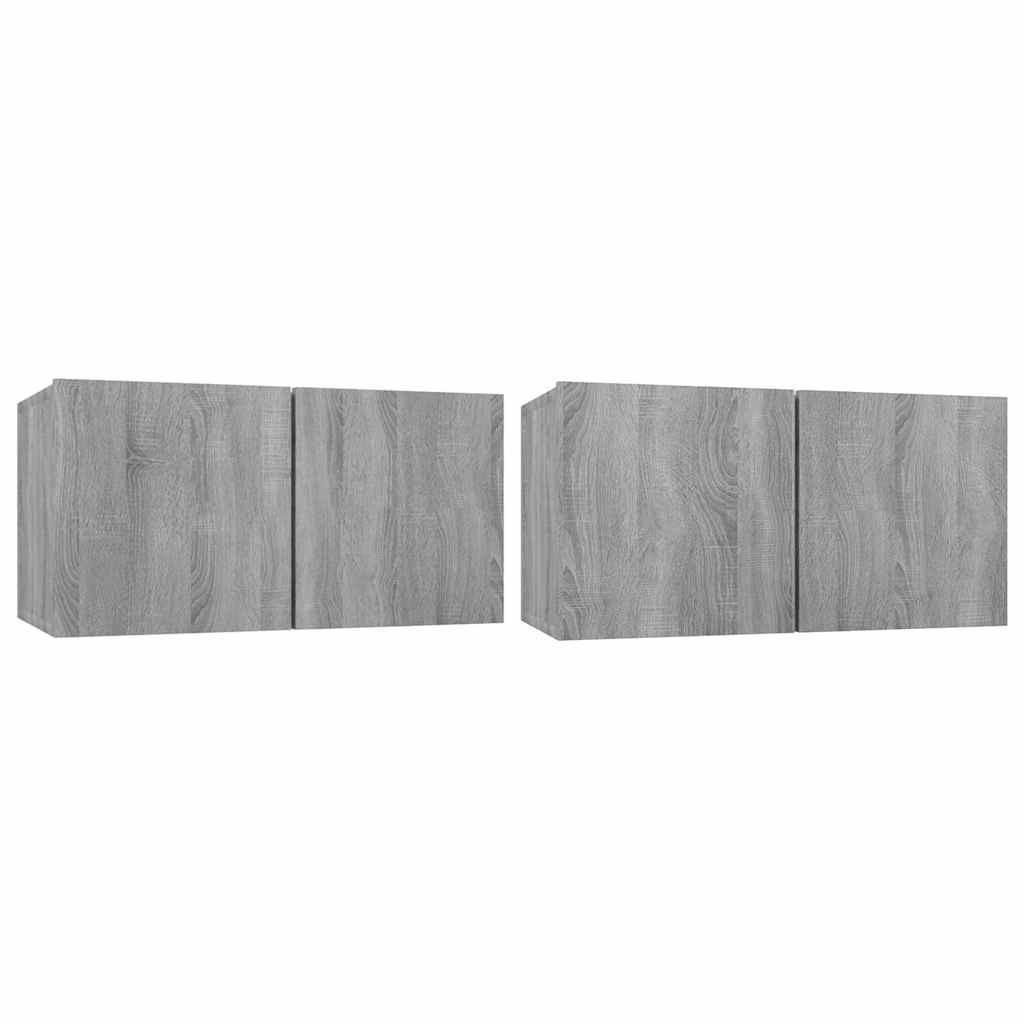 vidaXL | Zestaw szafek RTV | 2 pcs Szary 60 x 30 x 30 cm
