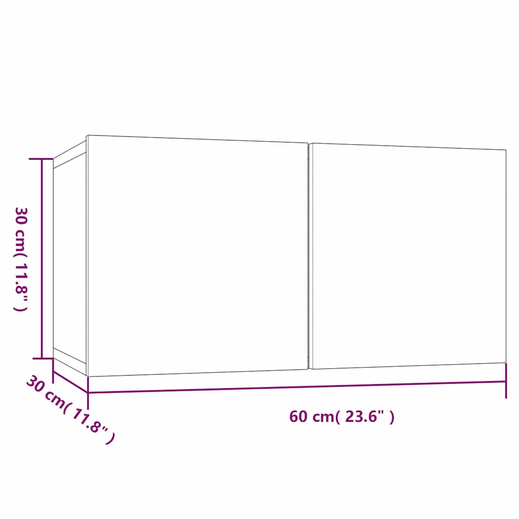 vidaXL | Zestaw szafek RTV | 2 pcs Szary 60 x 30 x 30 cm