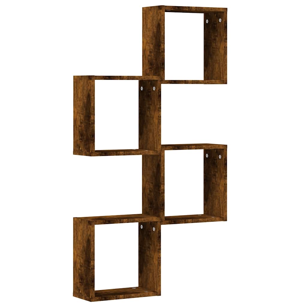 vidaXL Półki ścienne Cube 4 szt. Dąb wędzony 30x15x30 cm