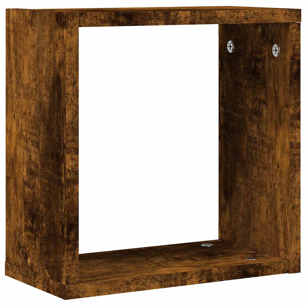 vidaXL Półki ścienne Cube 4 szt. Dąb wędzony 30x15x30 cm