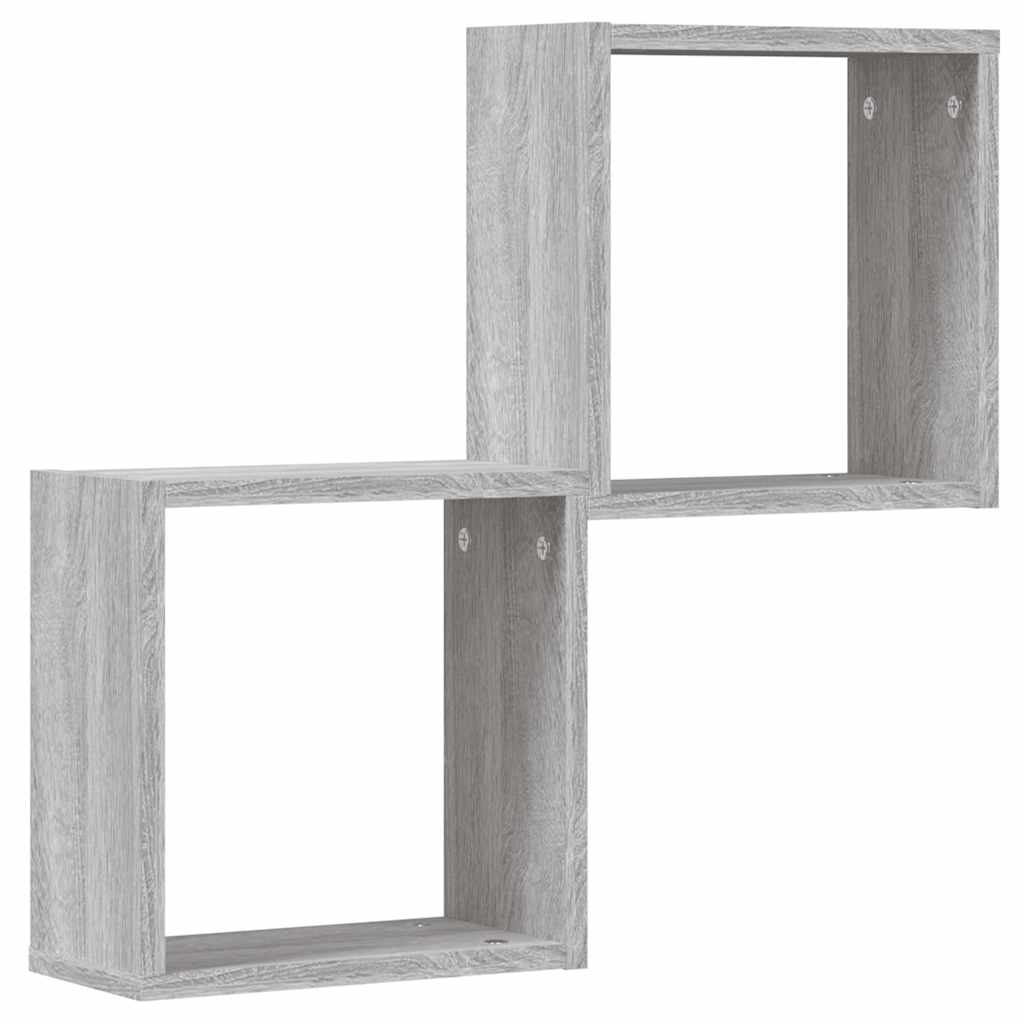 vidaXL Półki ścienne 2 szt. Szary Sonoma 30x15x30 cm