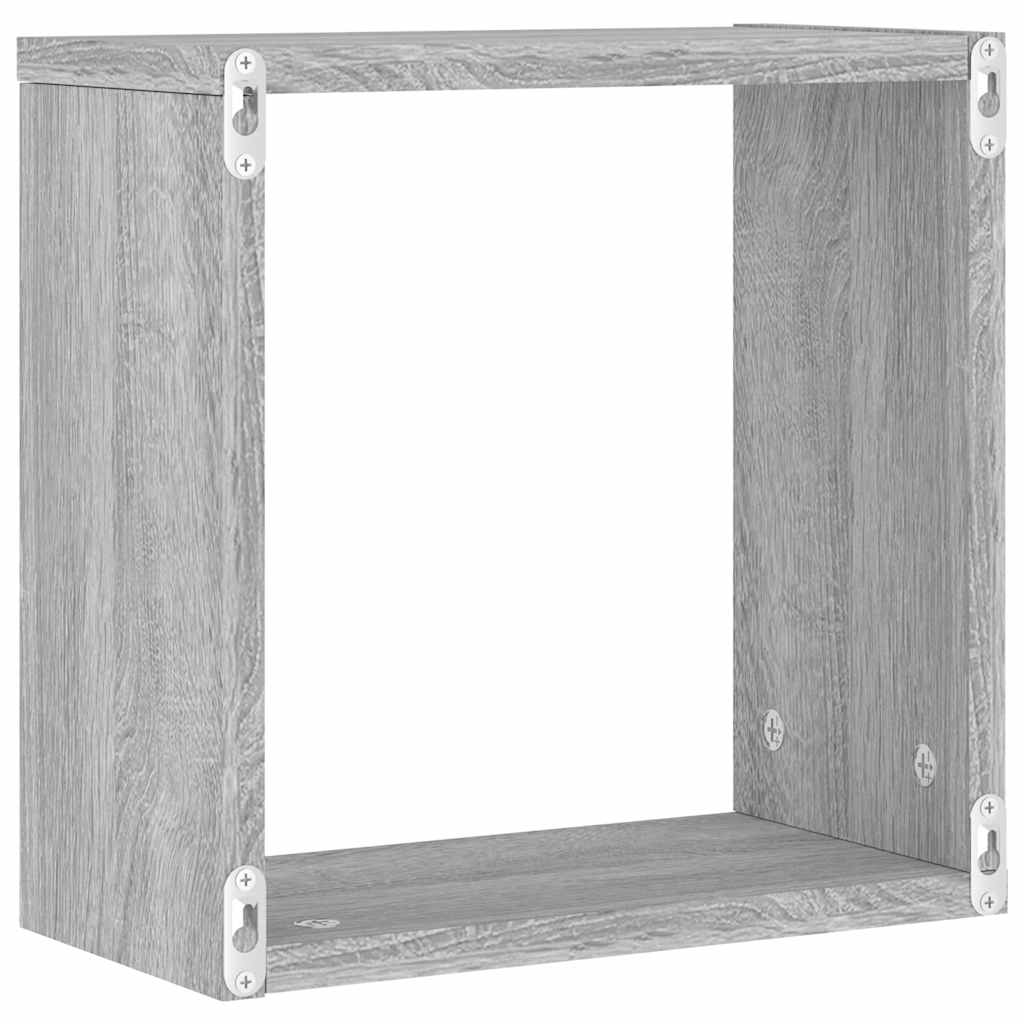 vidaXL Półki ścienne 2 szt. Szary Sonoma 30x15x30 cm