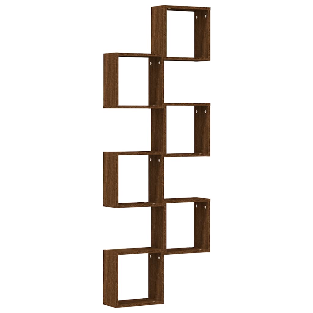 vidaXL Półki ścienne Cube 6 szt. Brązowy dąb 30x15x30 cm
