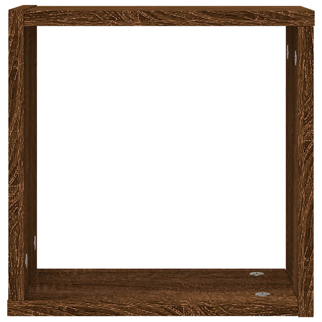 vidaXL Półki ścienne Cube 6 szt. Brązowy dąb 30x15x30 cm
