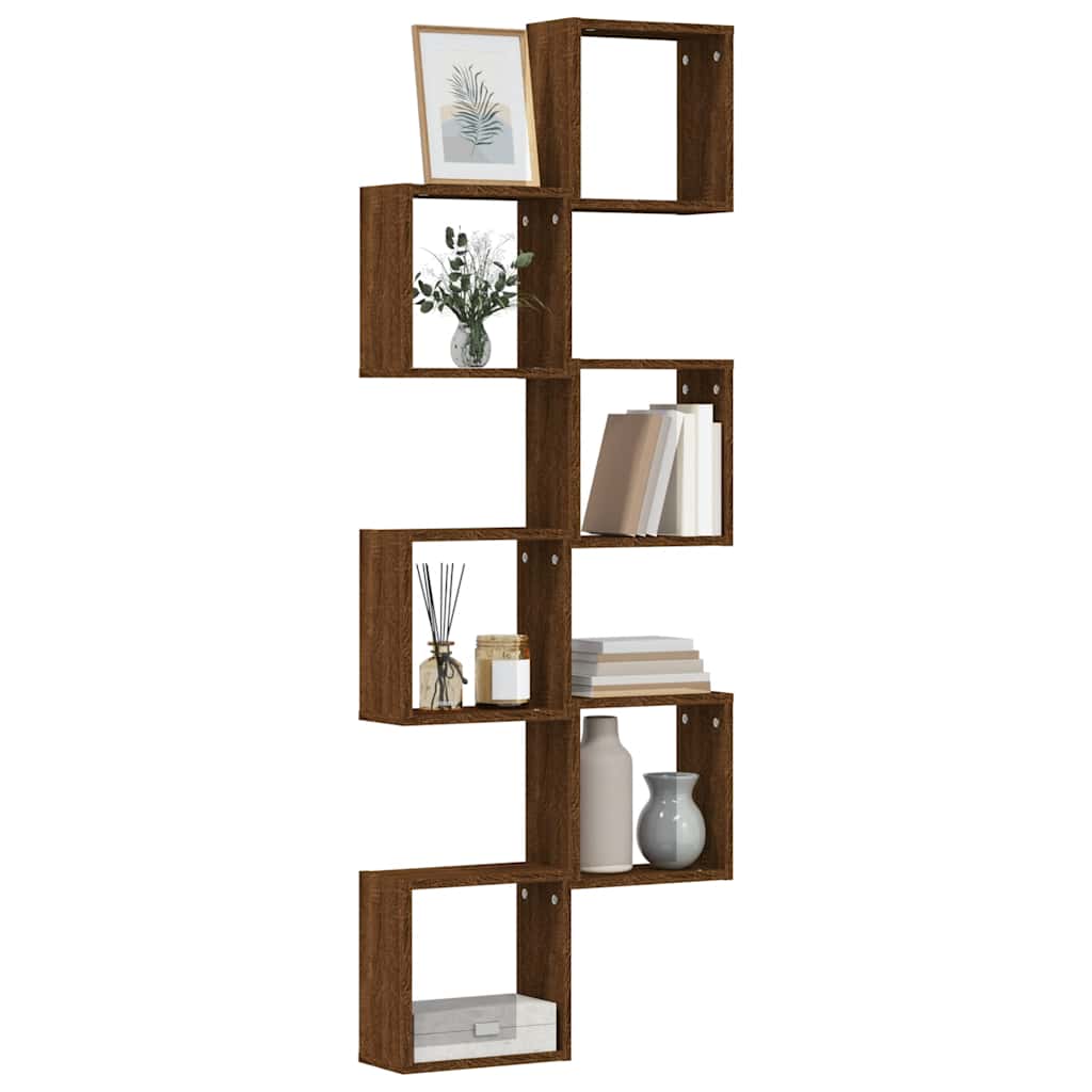 vidaXL Półki ścienne Cube 6 szt. Brązowy dąb 30x15x30 cm
