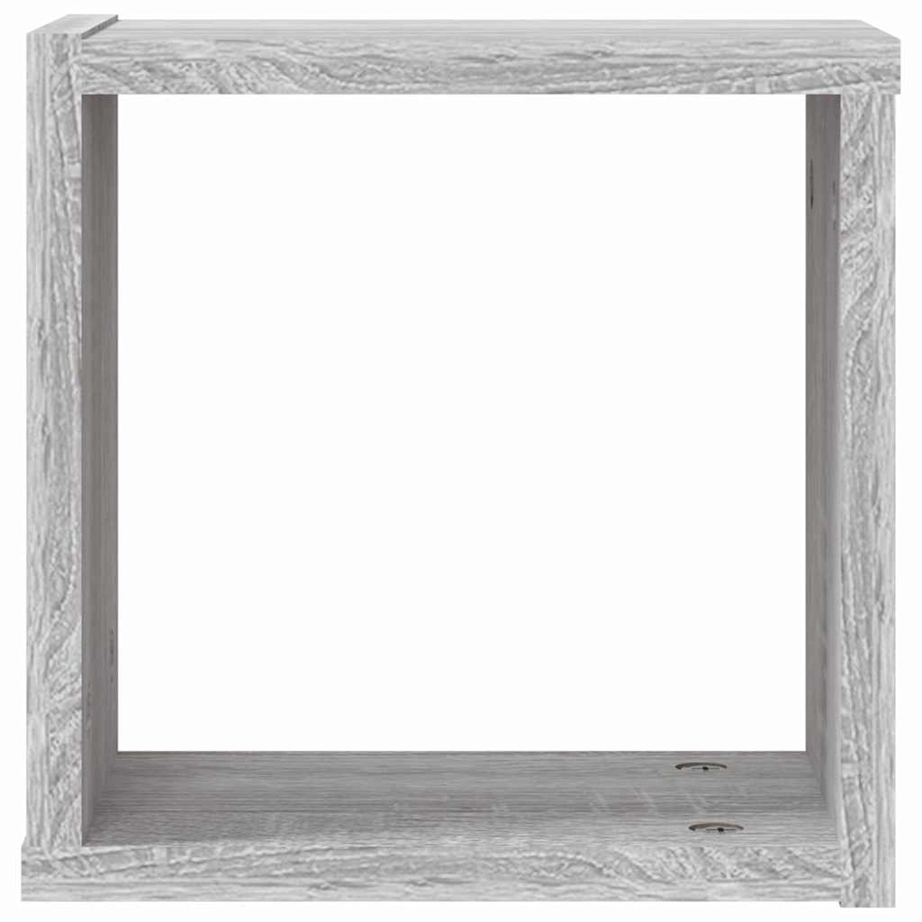 vidaXL Półki ścienne z półką 2 pcs Szary Sonoma 26 x 15 x 26 cm
