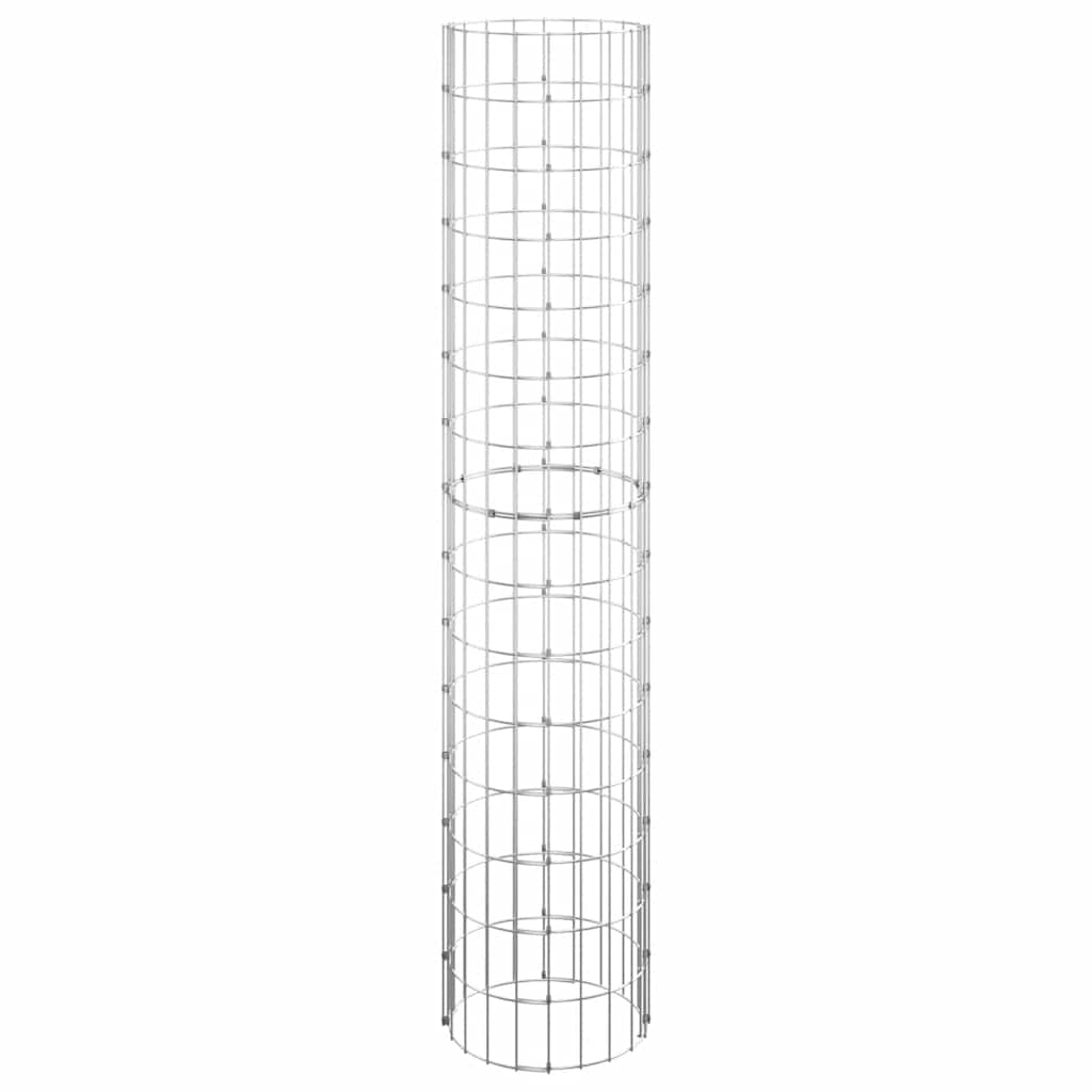 vidaXL Okrągły słup gabionowy, galwanizowana stal, Ø30x150 cm