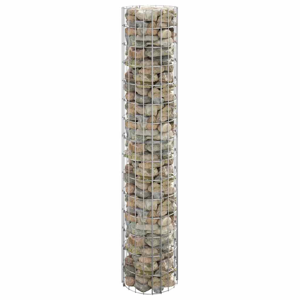 vidaXL Okrągły słup gabionowy, galwanizowana stal, Ø30x150 cm