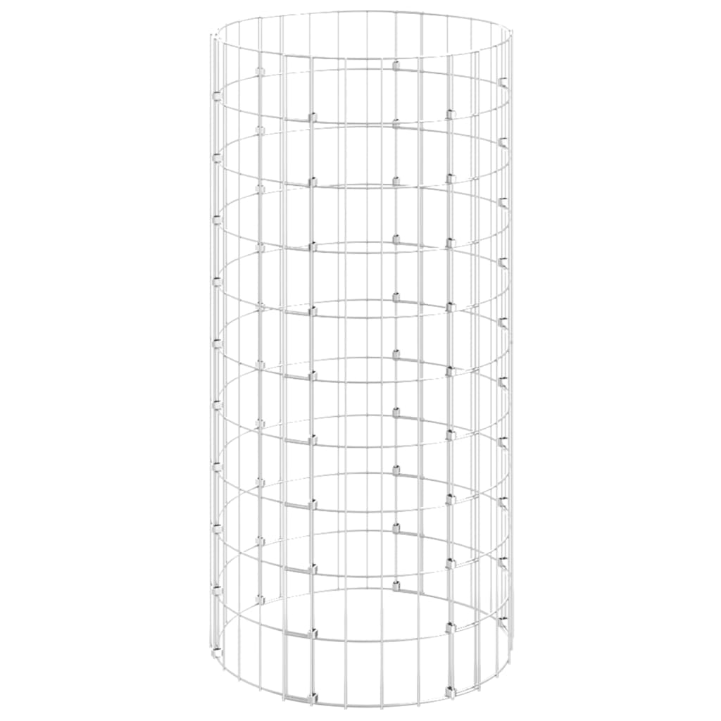 vidaXL Okrągły słup gabionowy, galwanizowana stal, Ø50x100 cm