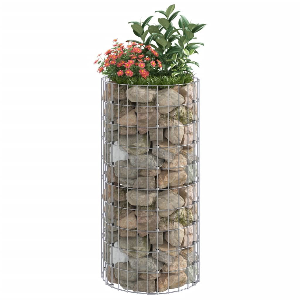 vidaXL Okrągły słup gabionowy, galwanizowana stal, Ø50x100 cm