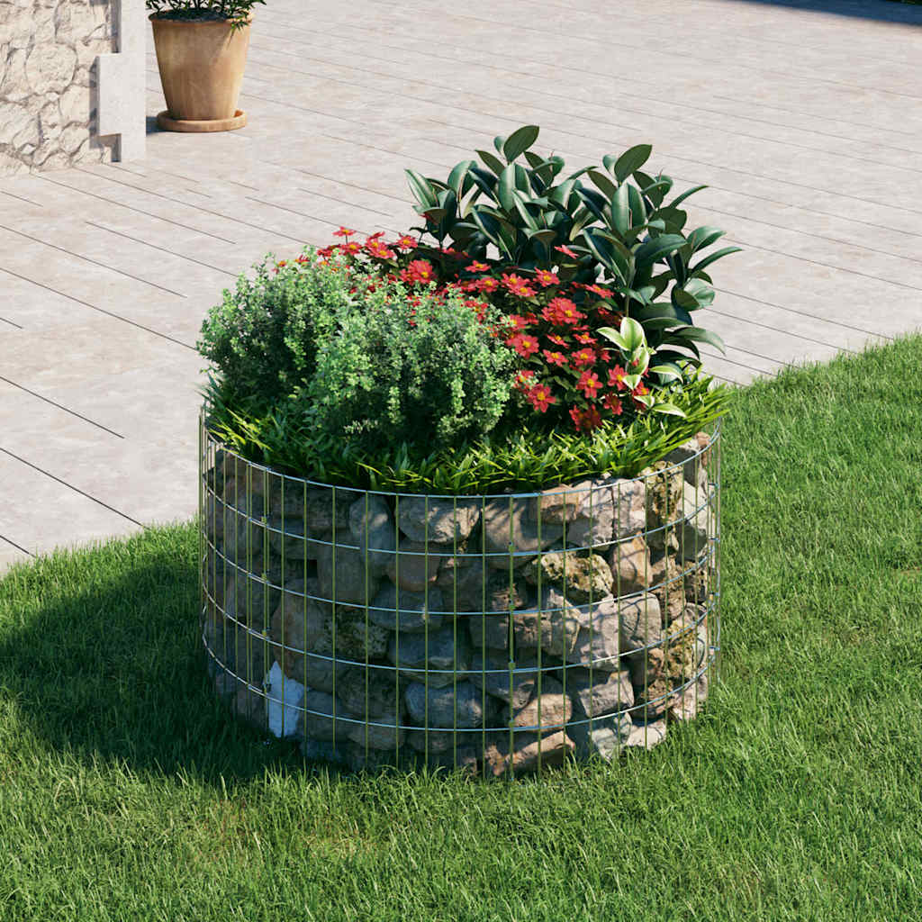 vidaXL Okrągły słup gabionowy, galwanizowana stal, Ø100x50 cm