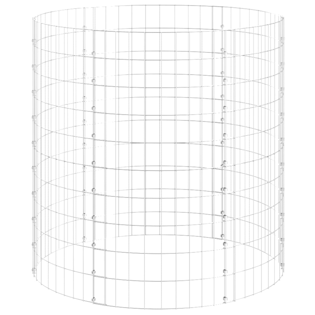 vidaXL Okrągły słup gabionowy, galwanizowana stal, Ø100x100 cm