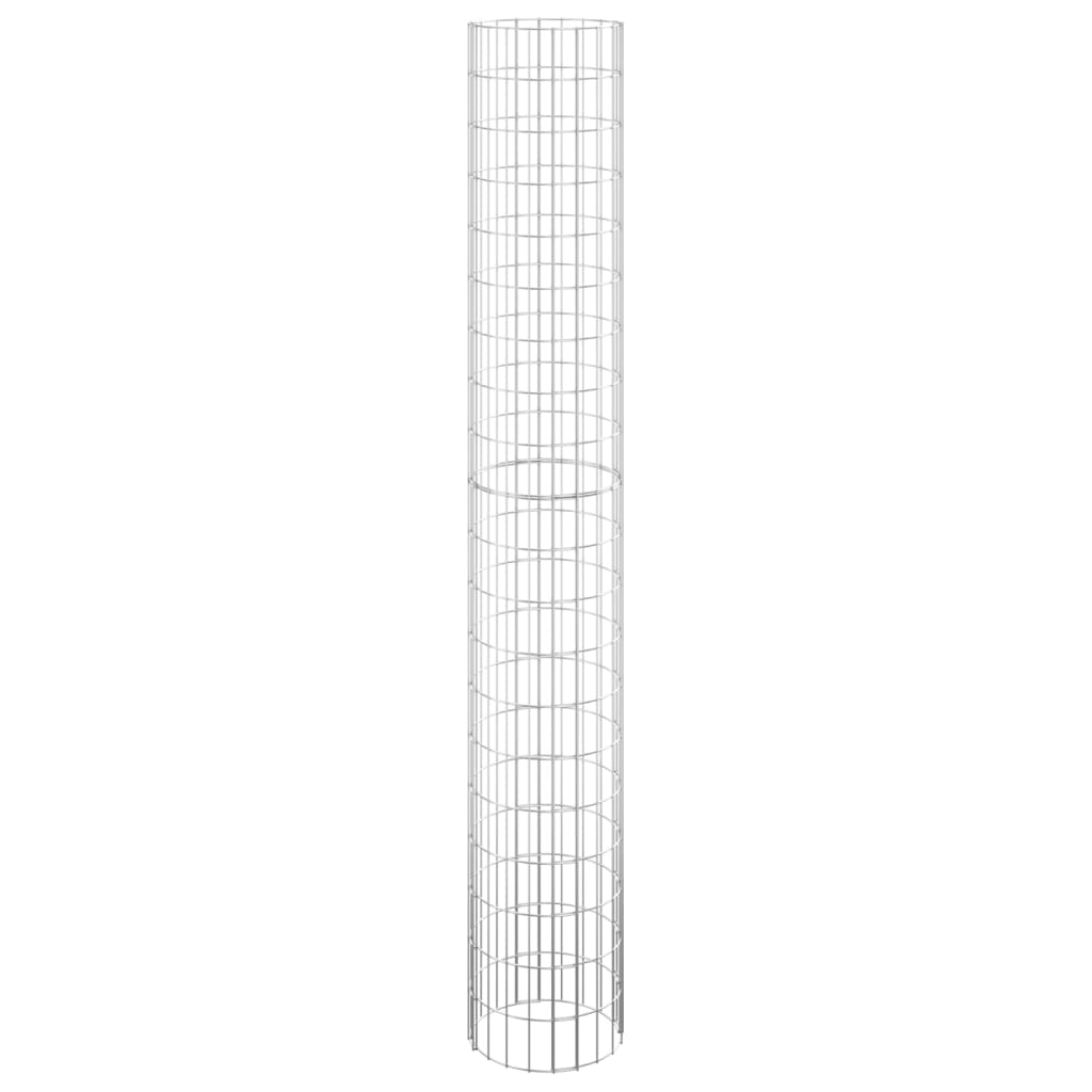 vidaXL Okrągłe donice gabionowe, podniesione, 3 szt., stal, Ø30x200 cm