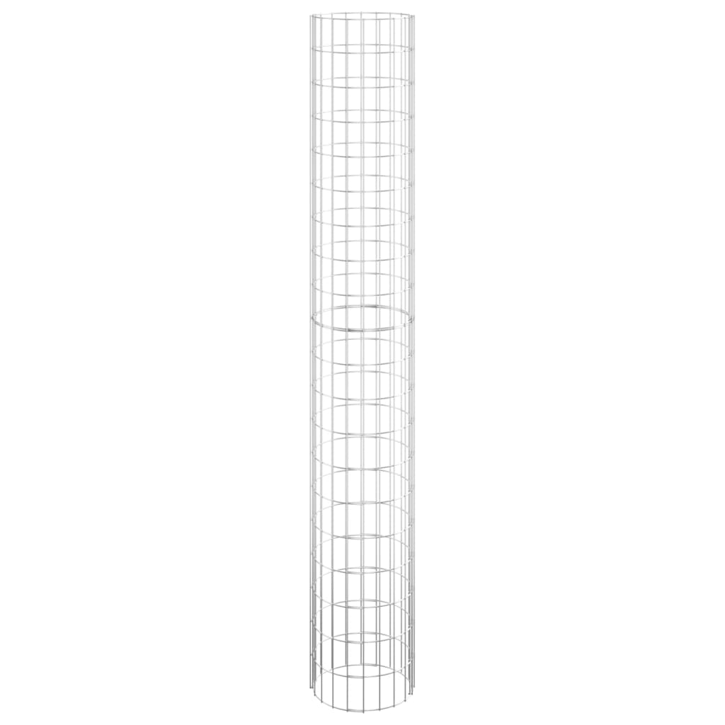 vidaXL Okrągłe donice gabionowe, podniesione, 3 szt., stal, Ø30x200 cm