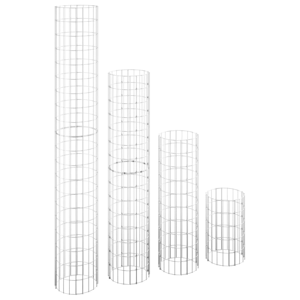 vidaXL Kosze gabionowe, okrągłe, 4 szt., Ø30x50/100/150/200 cm