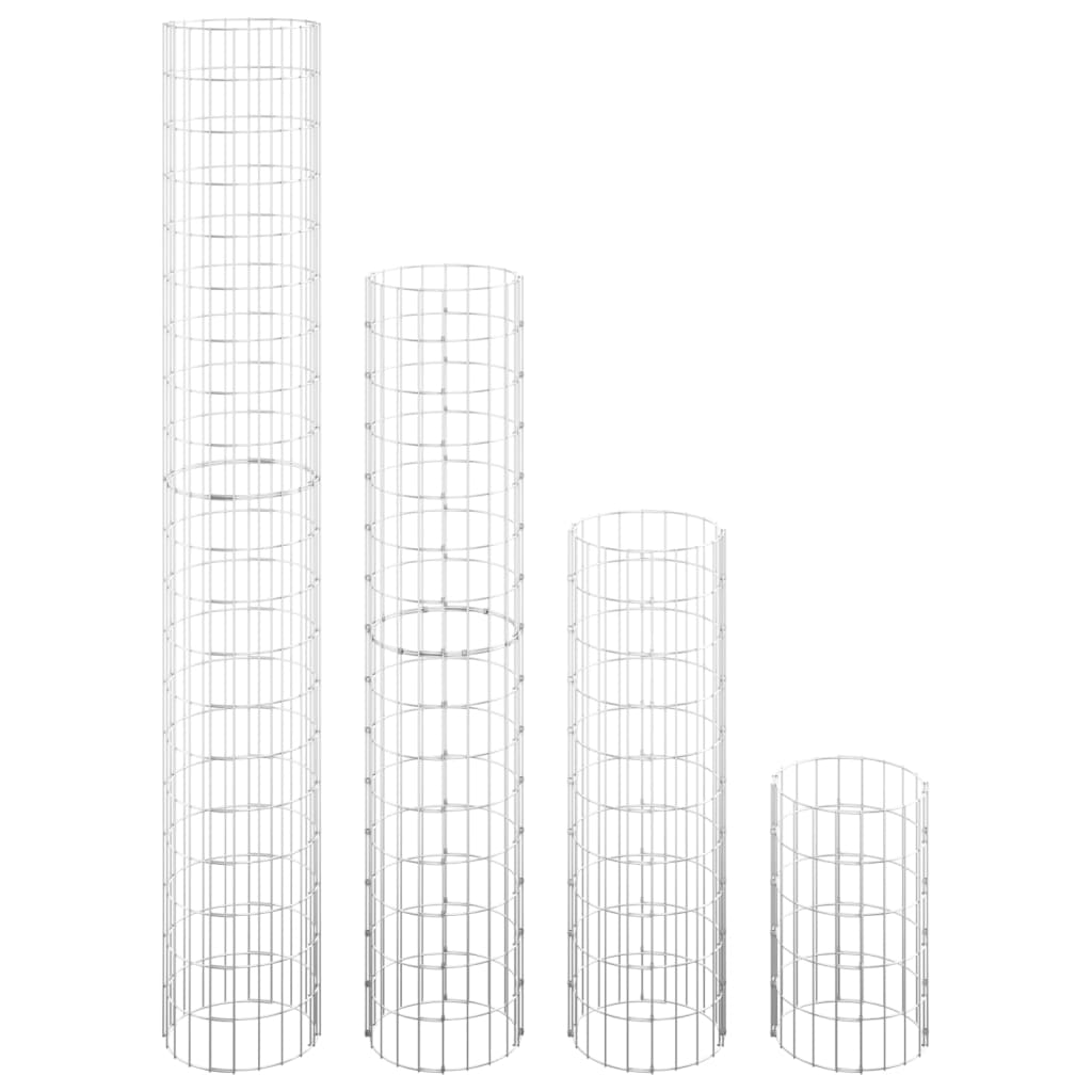 vidaXL Kosze gabionowe, okrągłe, 4 szt., Ø30x50/100/150/200 cm