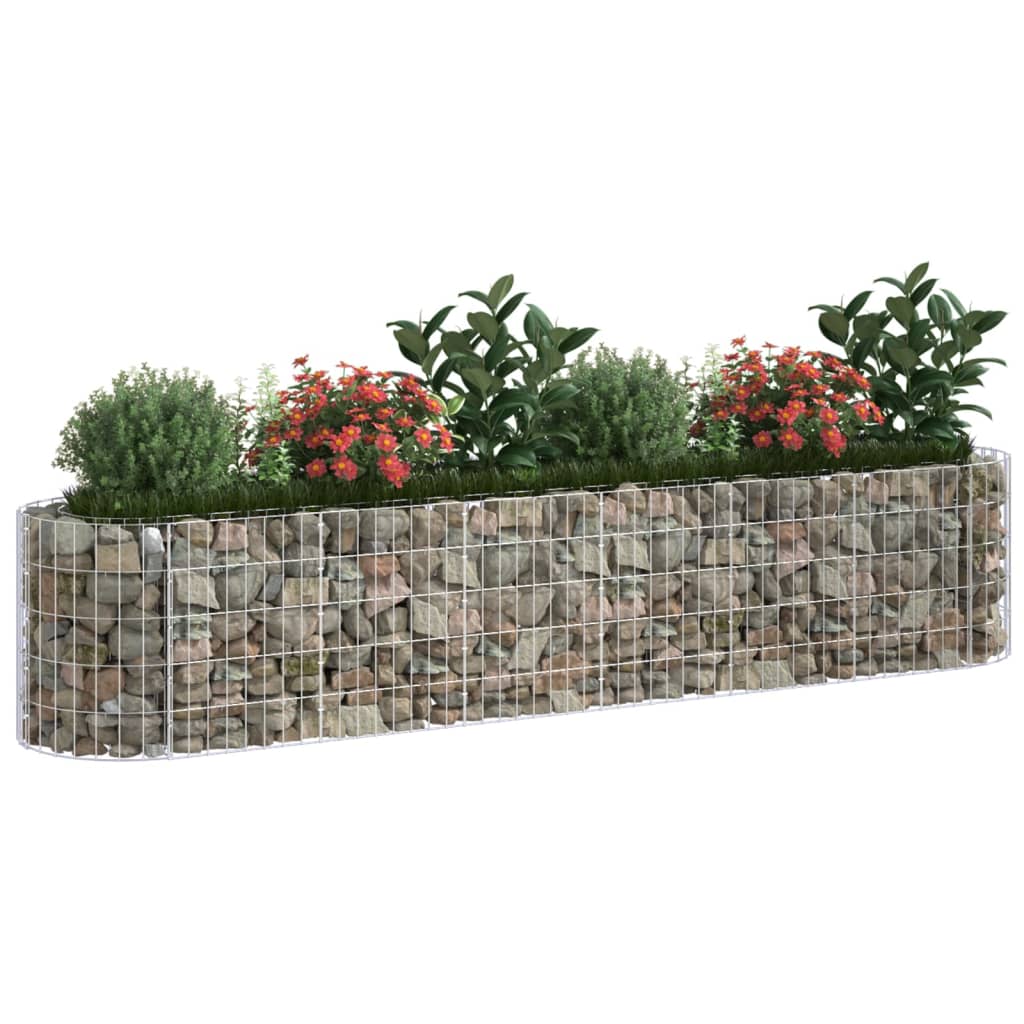 vidaXL Podwyższona donica gabionowa, galwanizowane żelazo 260x50x50 cm