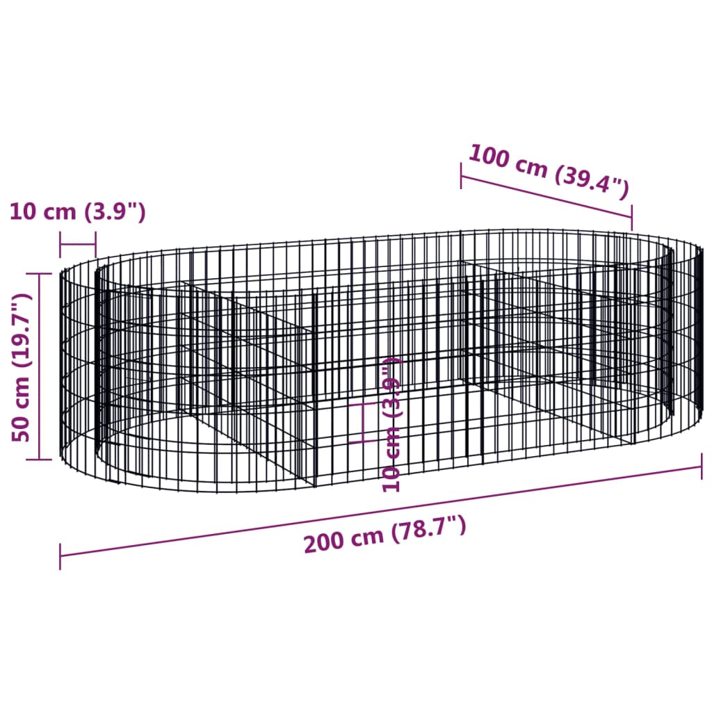 vidaXL Podwyższona donica gabionowa galwanizowane żelazo 200x100x50 cm