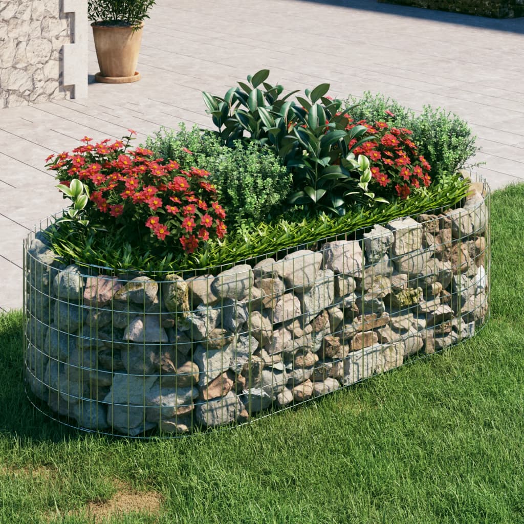 vidaXL Podwyższona donica gabionowa galwanizowane żelazo 200x100x50 cm