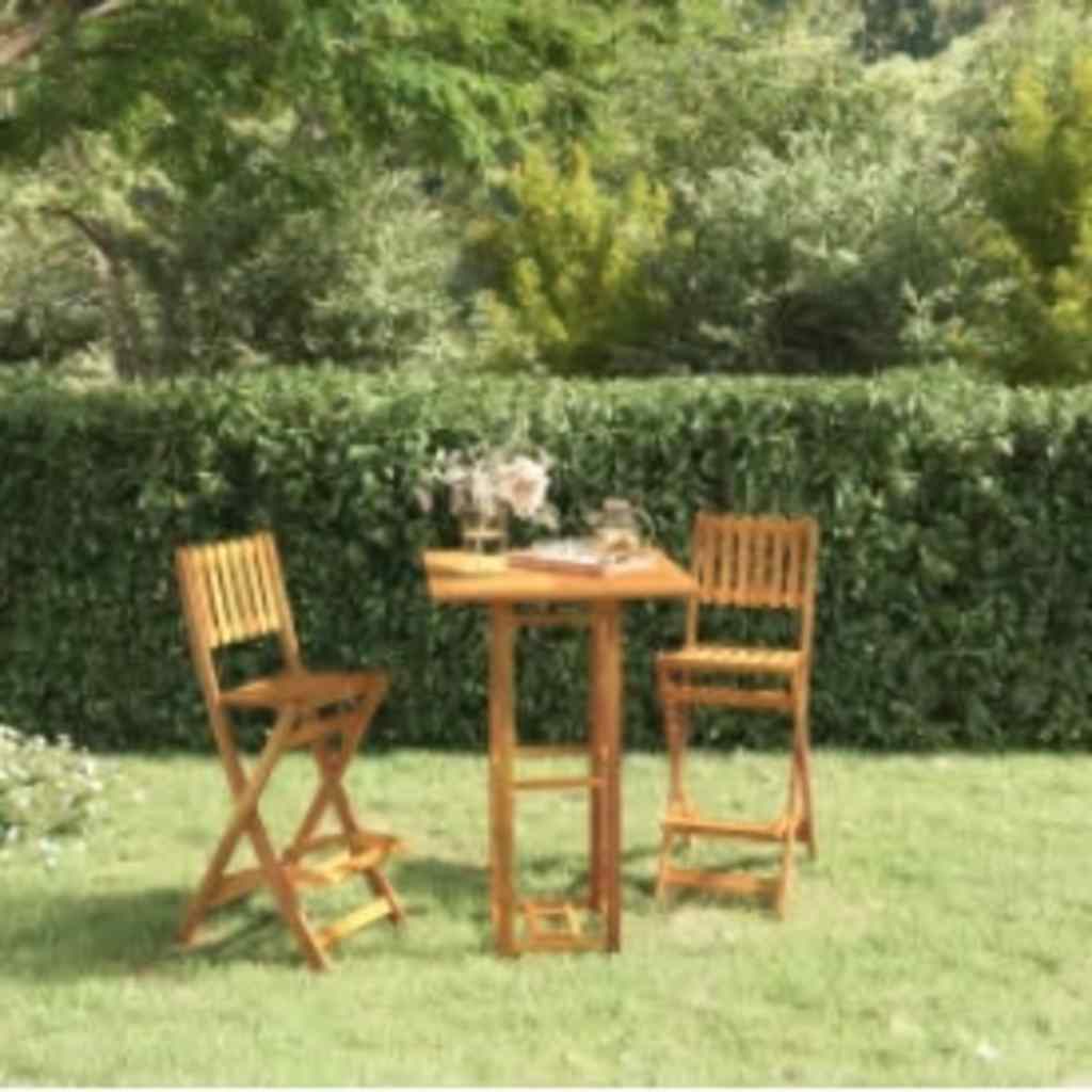 vidaXL Stolik bistro, 75x75x110 cm, lite drewno akacjowe