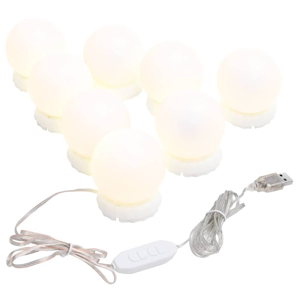vidaXL Lustro z lampami LED, 40x20 cm, szklane, owalne
