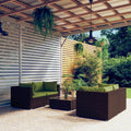 vidaXL 5-cz. zestaw wypoczynkowy do ogrodu, poduszki, polirattan, brąz