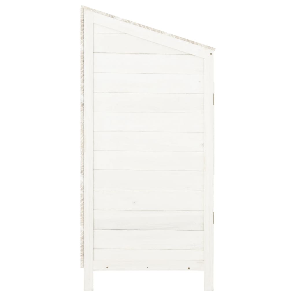 vidaXL Szopa ogrodowa, biała, 55x52x112 cm, lite drewno jodłowe